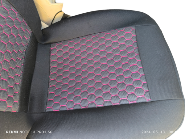 Carver trikó gyári kárpitszövet fekete/rózsaszín royal – 3. kép